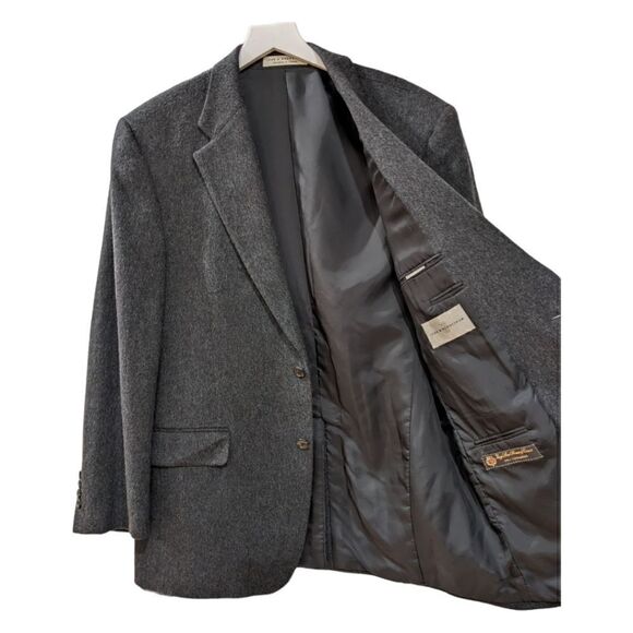 John W. Nordstrom Men's Charcoal Grey 100% Cashmere Two Button Blazer Size XL - Picture 4 of 6